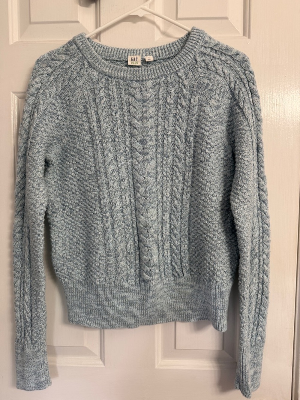 GAP Pale Blue Chunky Cable Knit Pullover
